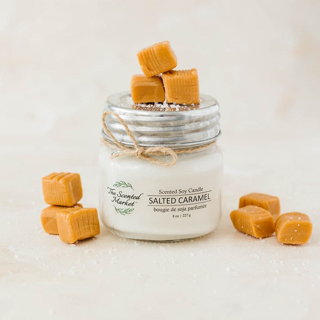 SALTED CARAMEL Soy Wax Candle 8 oz - Scent of September