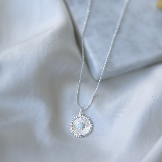 Necklace - Silver Circle Opalite