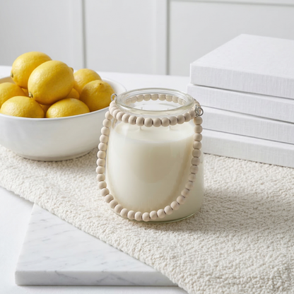 SUMMER NIGHTS Beaded Lantern Candle – 24 oz 2 Wick Soy Candle