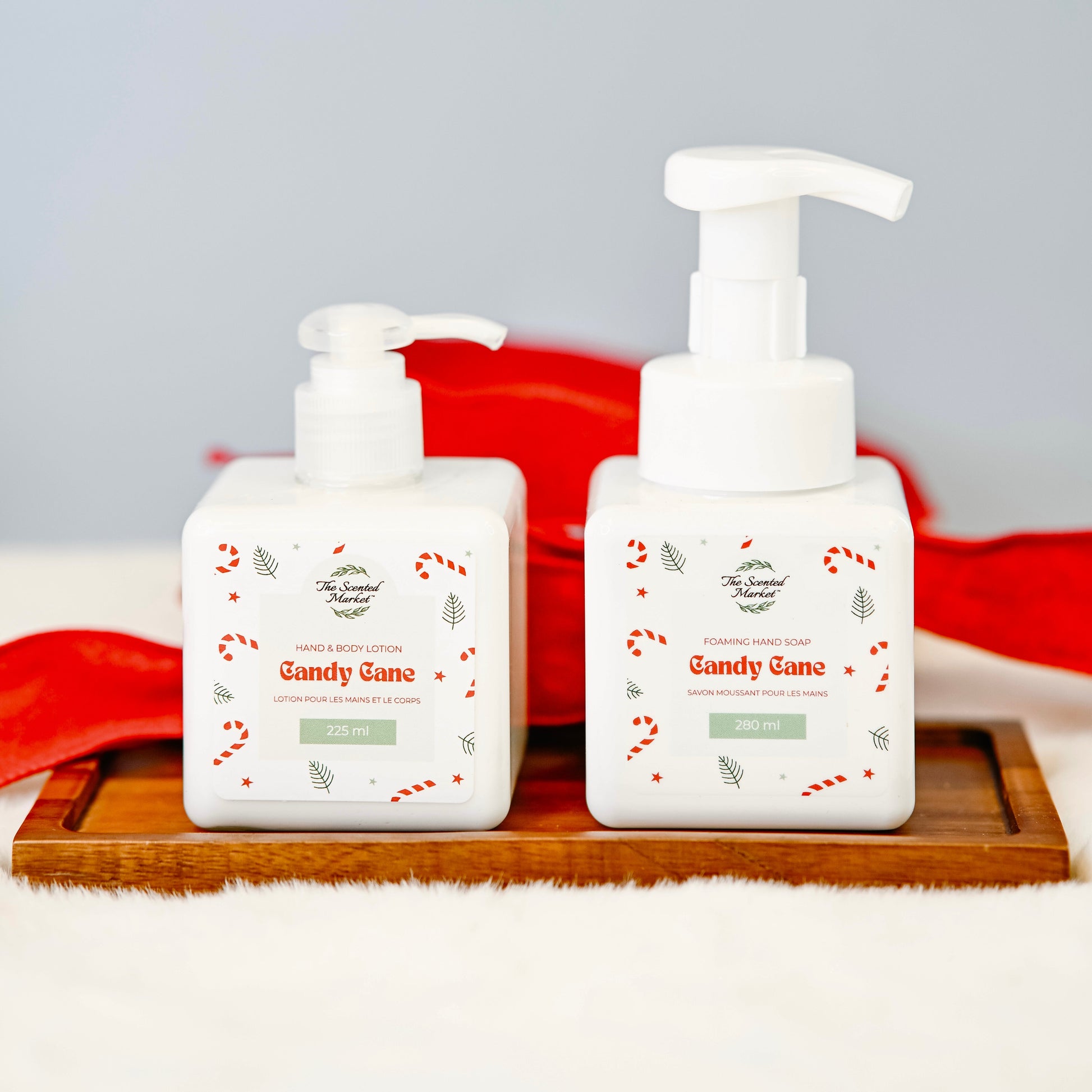 The Candy Cane Gift Set - Foaming Hand Soap + Body Lotion - The Scented Market  Bath & Body Gift Sets   