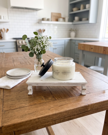 Whitewashed Wood Riser - Large