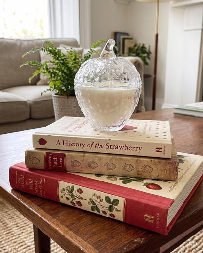 Glass Strawberry Soy Wax Candle 5 oz