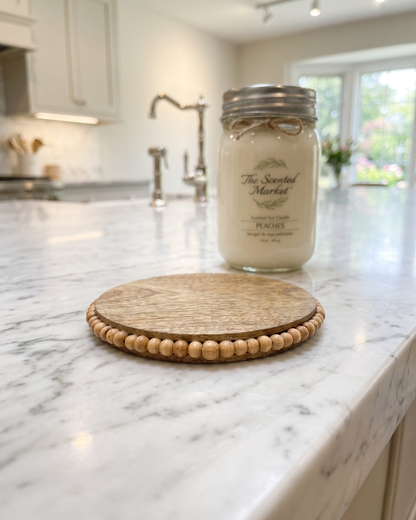 Beaded Round Coaster | Decorative Candle Coaster