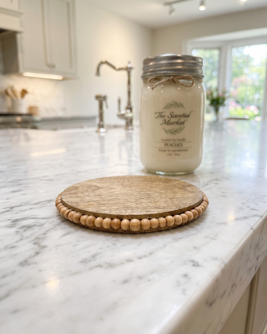 Beaded Round Coaster | Decorative Candle Coaster