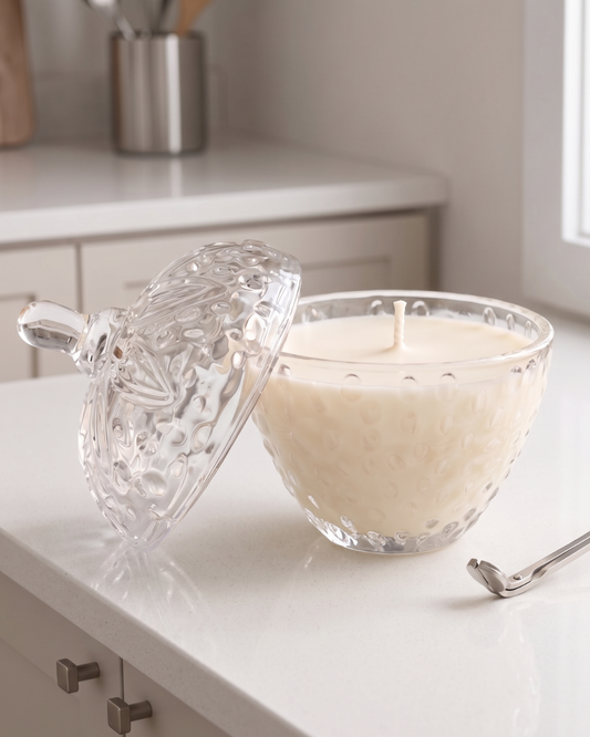 Glass Strawberry Soy Wax Candle 5 oz