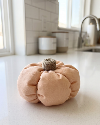 Decorative Fabric Pumpkin | Soft Plush Fall & Autumn Home Décor ORANGE