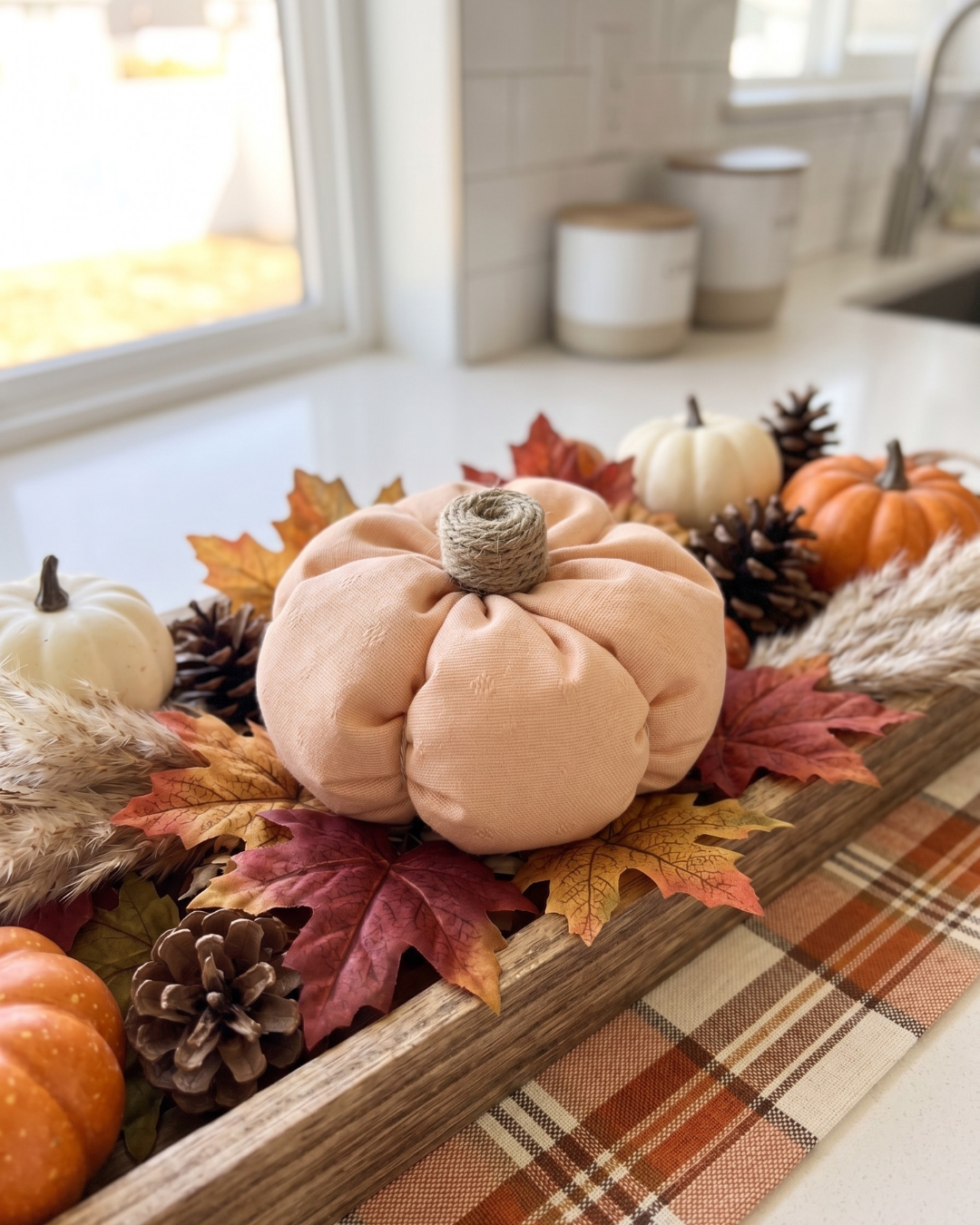 Decorative Fabric Pumpkin | Soft Plush Fall & Autumn Home Décor ORANGE