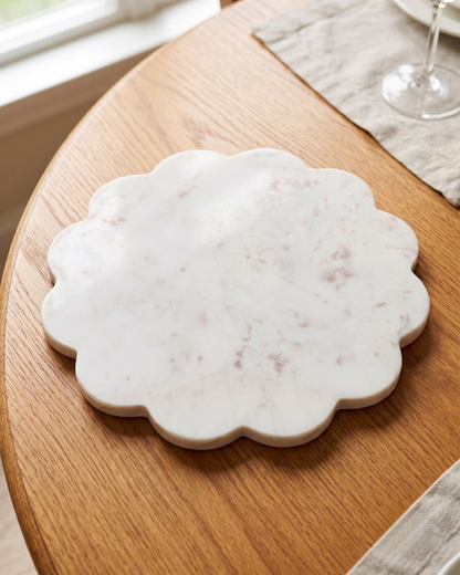 Scalloped White Decorative Board | 8" x 8" Home Décor Display Board