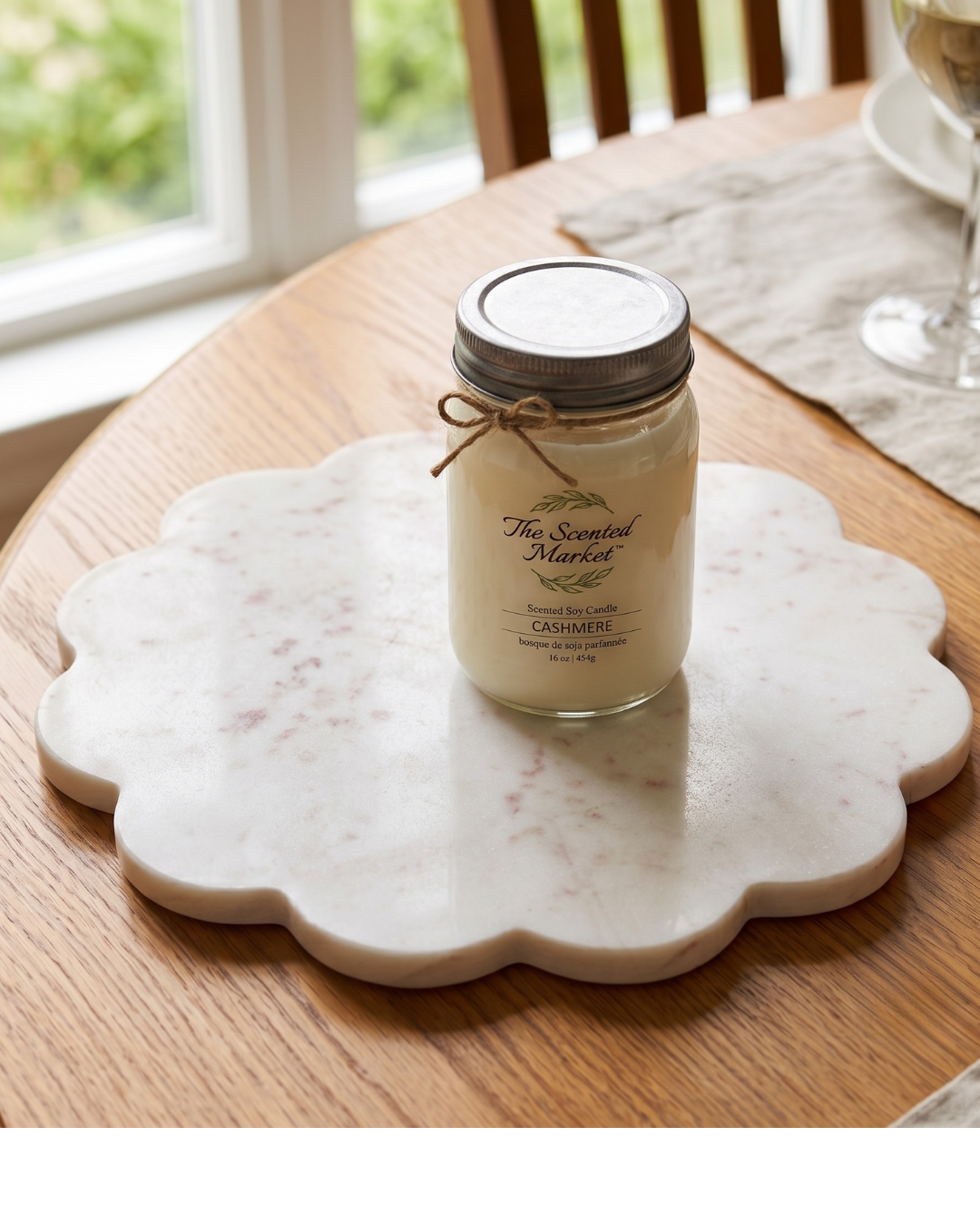 Scalloped White Decorative Board | 8" x 8" Home Décor Display Board