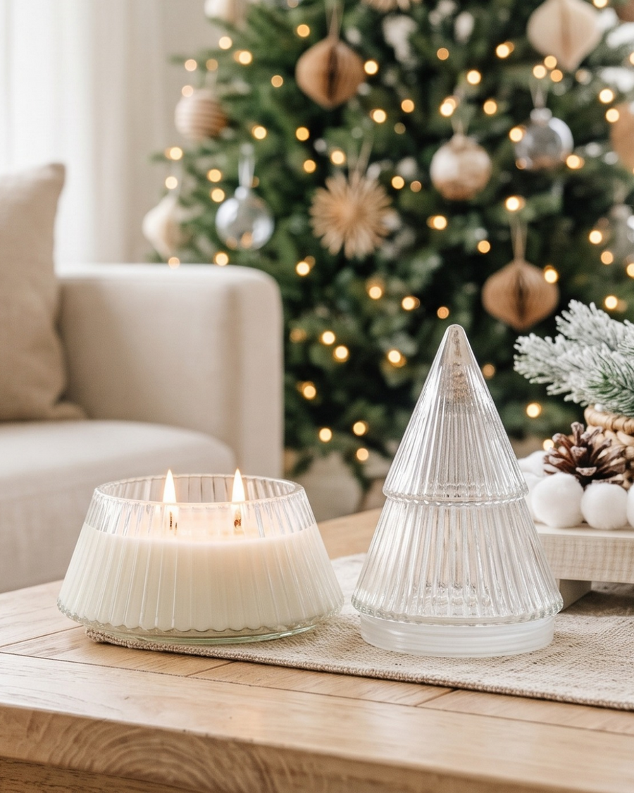 CLEAR Glass Christmas Tree Soy Candle | O'Christmas Tree Holiday Candle | Limited Edition