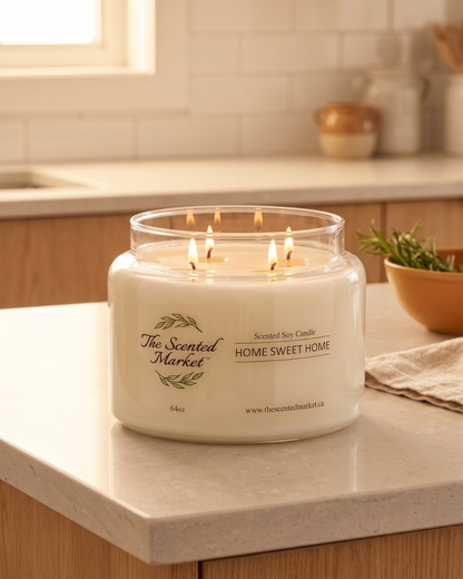 Pick Your Own Scent Soy Candle | Home Sweet Home Label | Large 4 Wick Candle | Long Lasting Home Fragrance | 64 oz