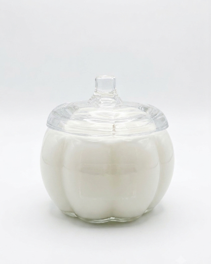Glass Pumpkin Soy Candle | Pumpkin Spice Cake Scent | 2 Wick Fall Candle | Autumn Home Décor
