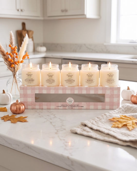 Fall Candle Sample Pack | 5 Soy Wax Fall Scented Candles | Autumn Fragrance Gift Set