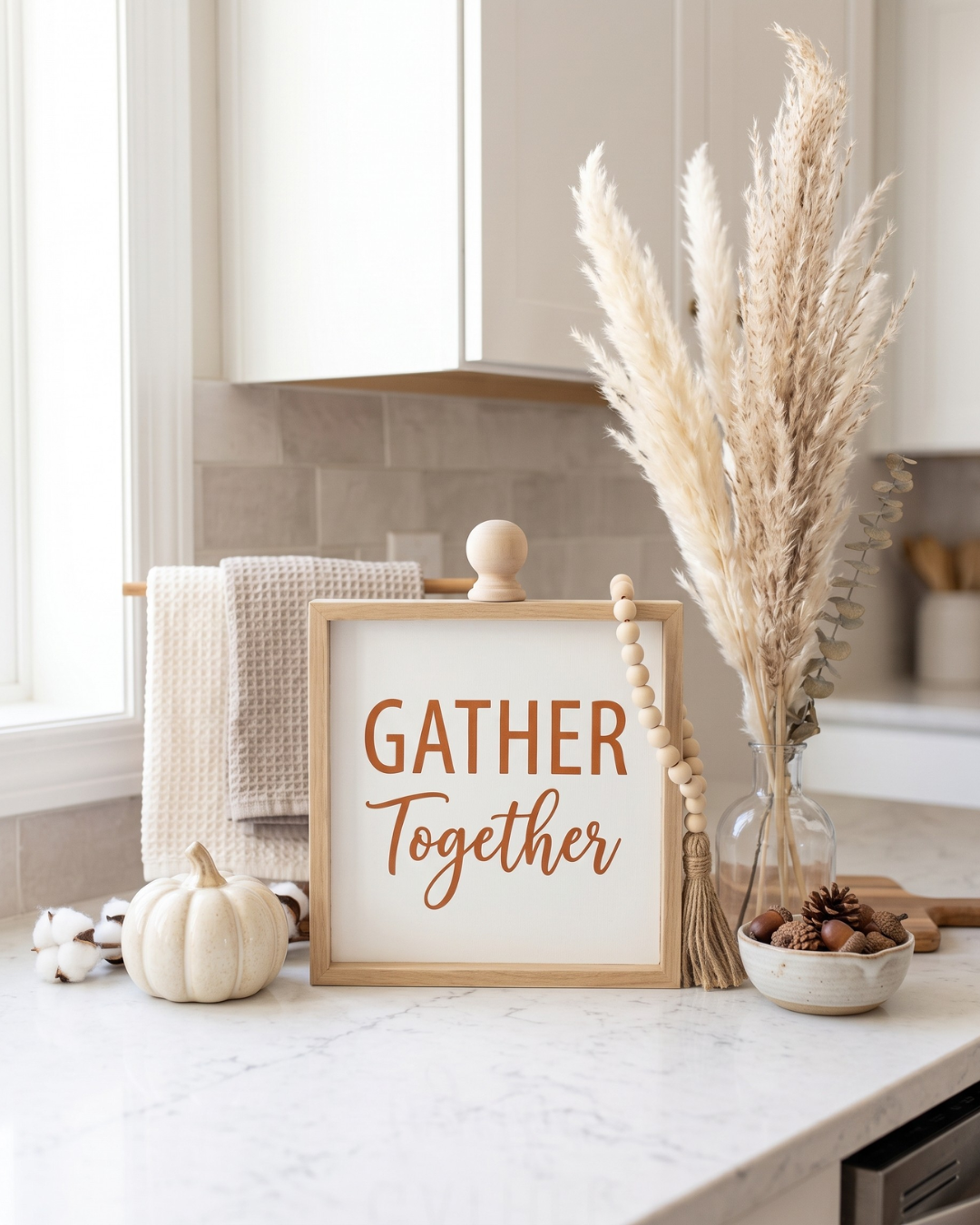 GATHER TOGETHER - Fall themed Wooden Sign