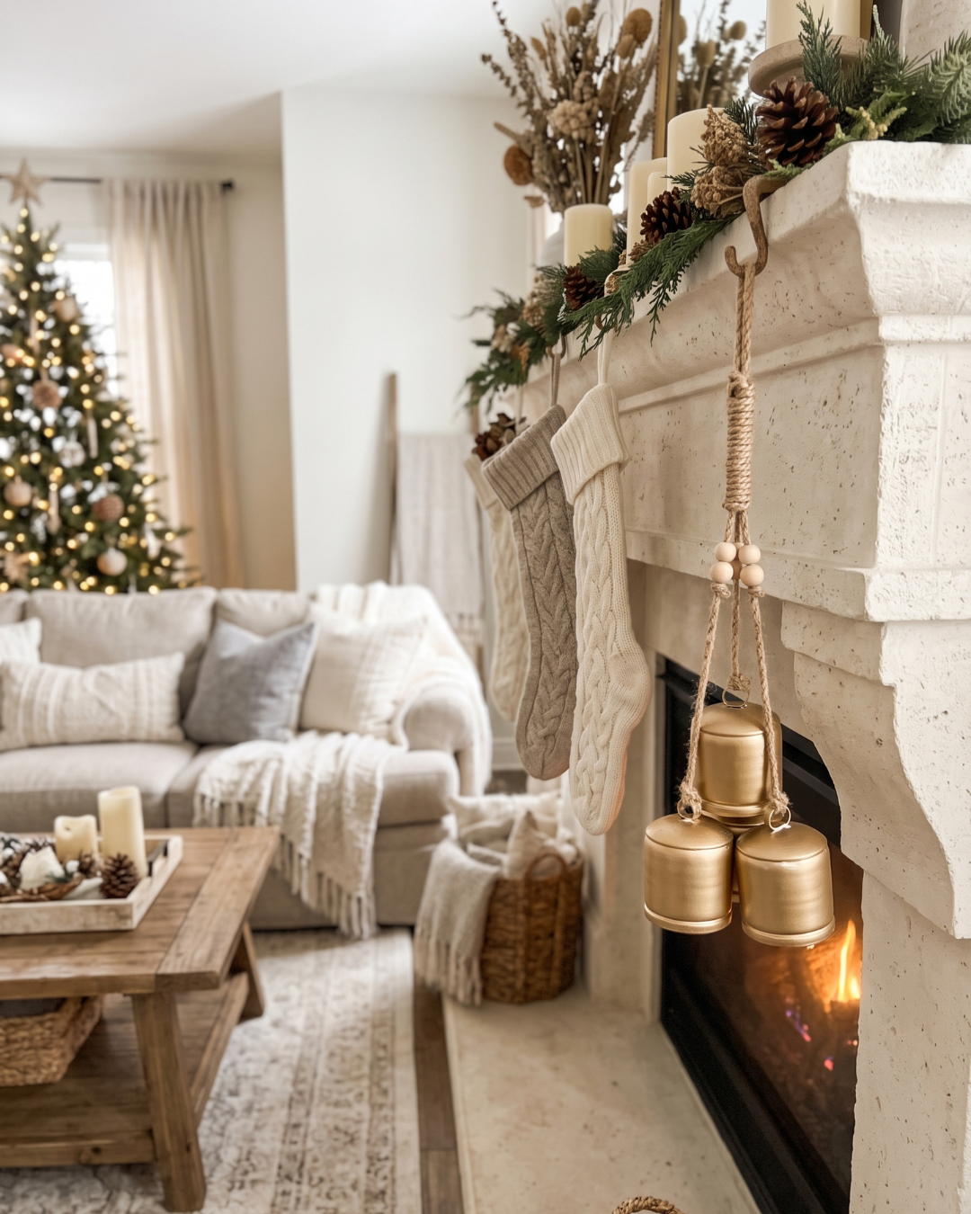 Rustic Gold Decorative Bells – Set of 3 | Christmas & Holiday Décor