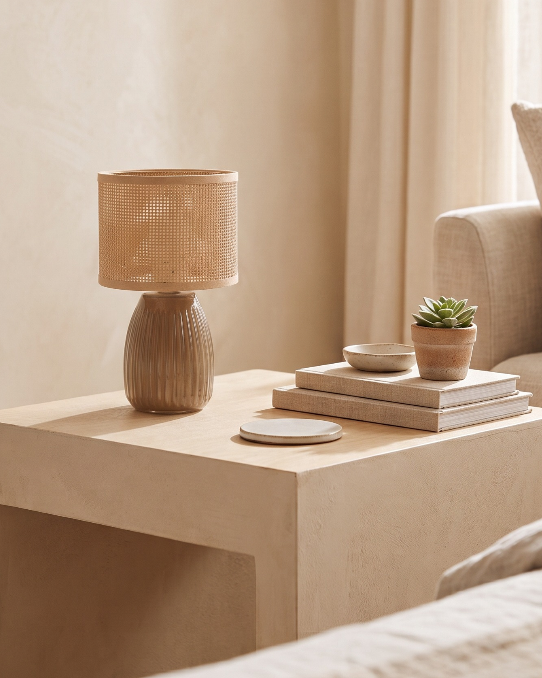 Espresso LED Table Lamp – 7" Battery-Operated Accent Light