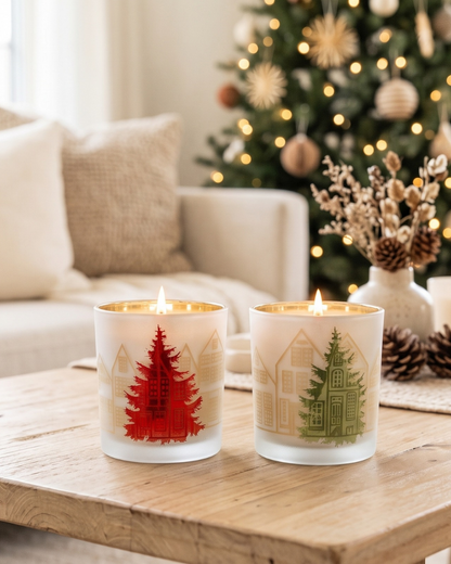 Red & Green Christmas Tree Candle Set | The Scented Market