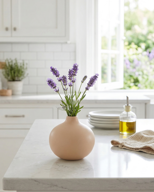 Shorty Tan Vase – Modern Minimalist Decorative Vase for Home Décor