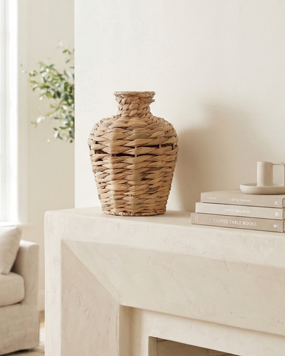 Woven Grass Vase – Textured Decorative Home Decor Vase