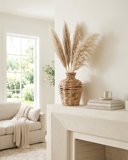 Woven Grass Vase – Textured Decorative Home Decor Vase