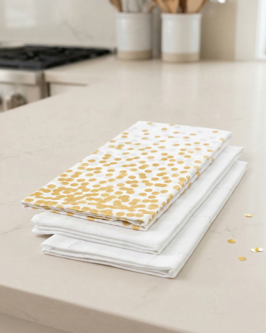 Metallic Confetti Tea Towel Set of 3