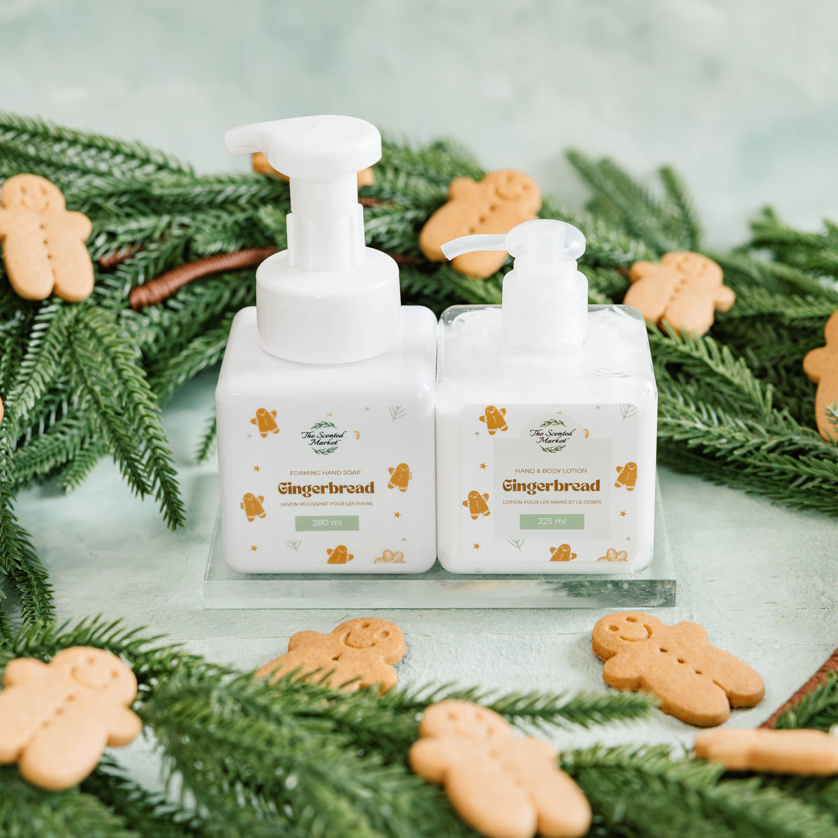 The Gingerbread Gift Set -  Foaming Hand Soap + Body Lotion Duo - The Scented Market  Bath & Body Gift Sets   