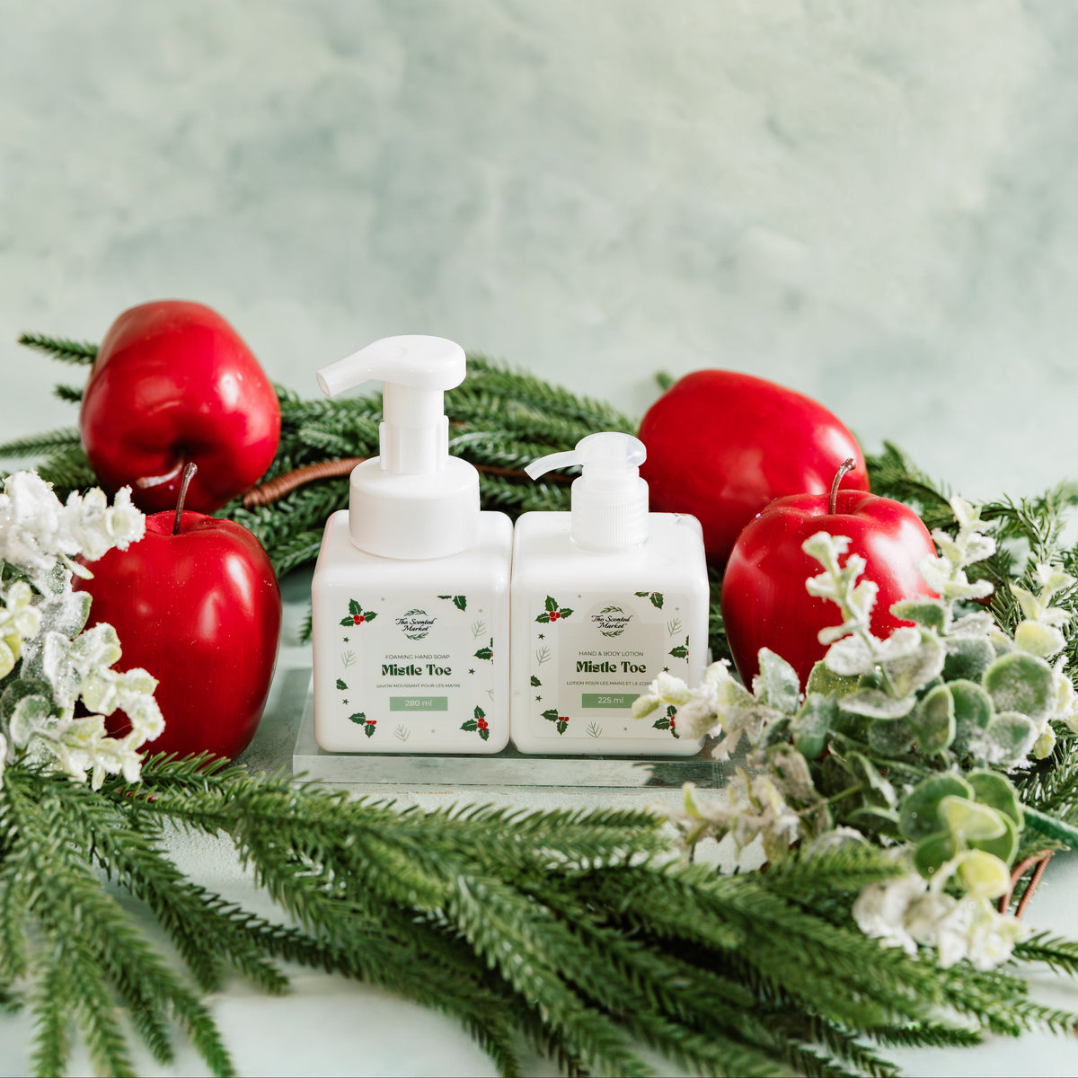The Mistletoe Gift Set - Foaming Hand Soap + Body Lotion Duo - The Scented Market  Bath & Body Gift Sets   