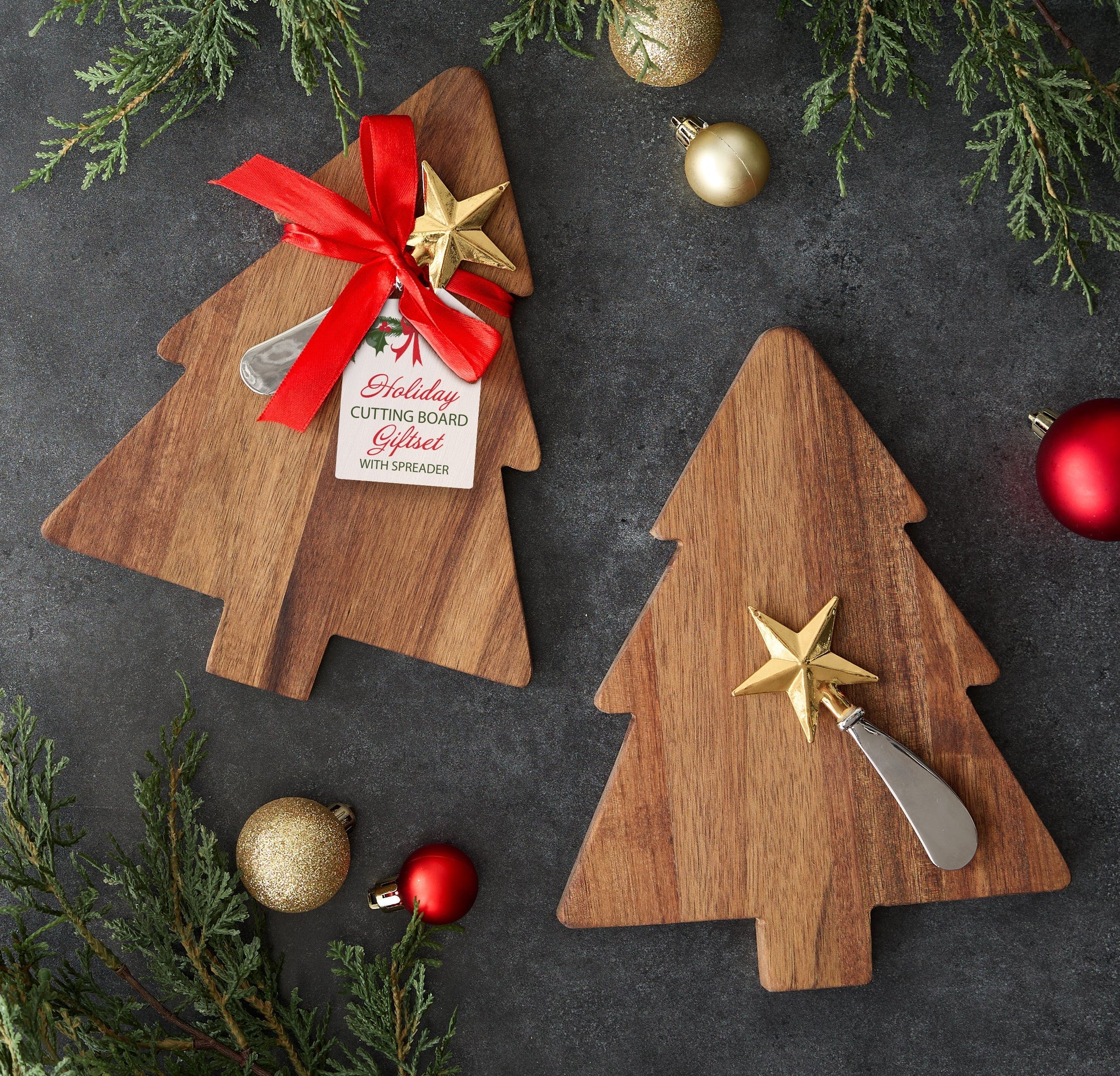 Tree Cutting Board with Spreader - The Scented Market     