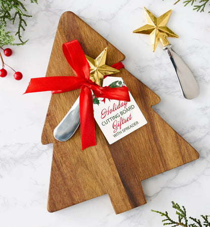 Tree Cutting Board with Spreader - The Scented Market     