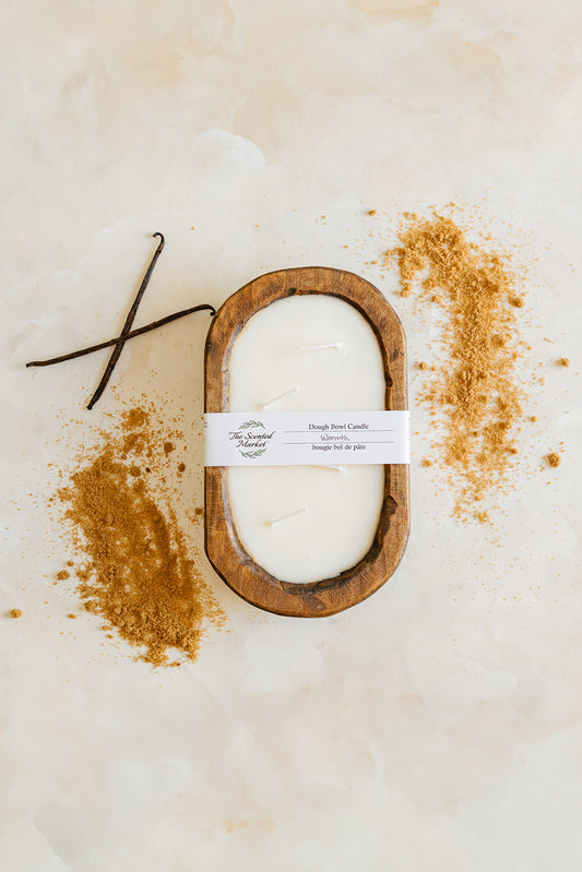 Warmth Oval Dough Bowl Soy Candle – Vanilla & Brown Sugar - The Scented Market  Candles   