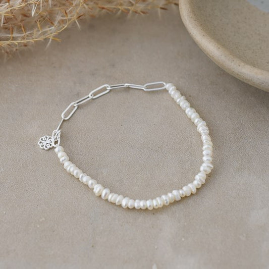 White Pearl Bracelet - Silver - The Scented Market  Bracelets   