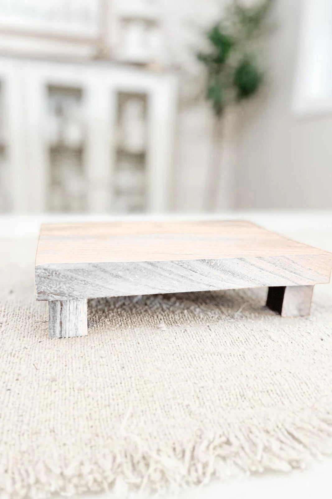 White Wooden Candle Riser - Rectangular - The Scented Market     