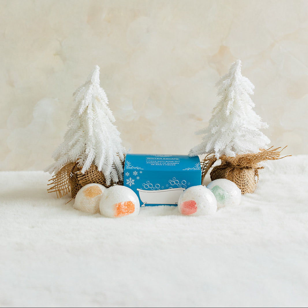 Winter Mini Bath Bomb Gift Set – 4 Relaxing Seasonal Scents for a Cozy Self Care Experience - The Scented Market  Bath & Body Gift Sets   