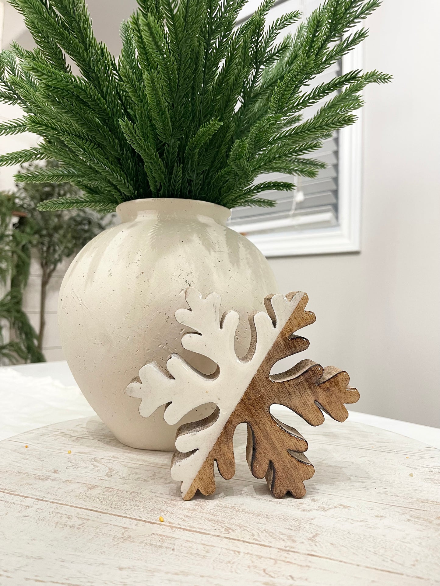 Wood Enamel Snowflake - The Scented Market     