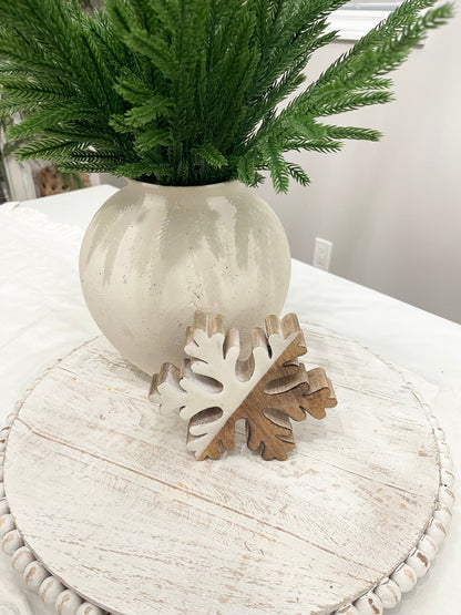 Wood Enamel Snowflake - The Scented Market     