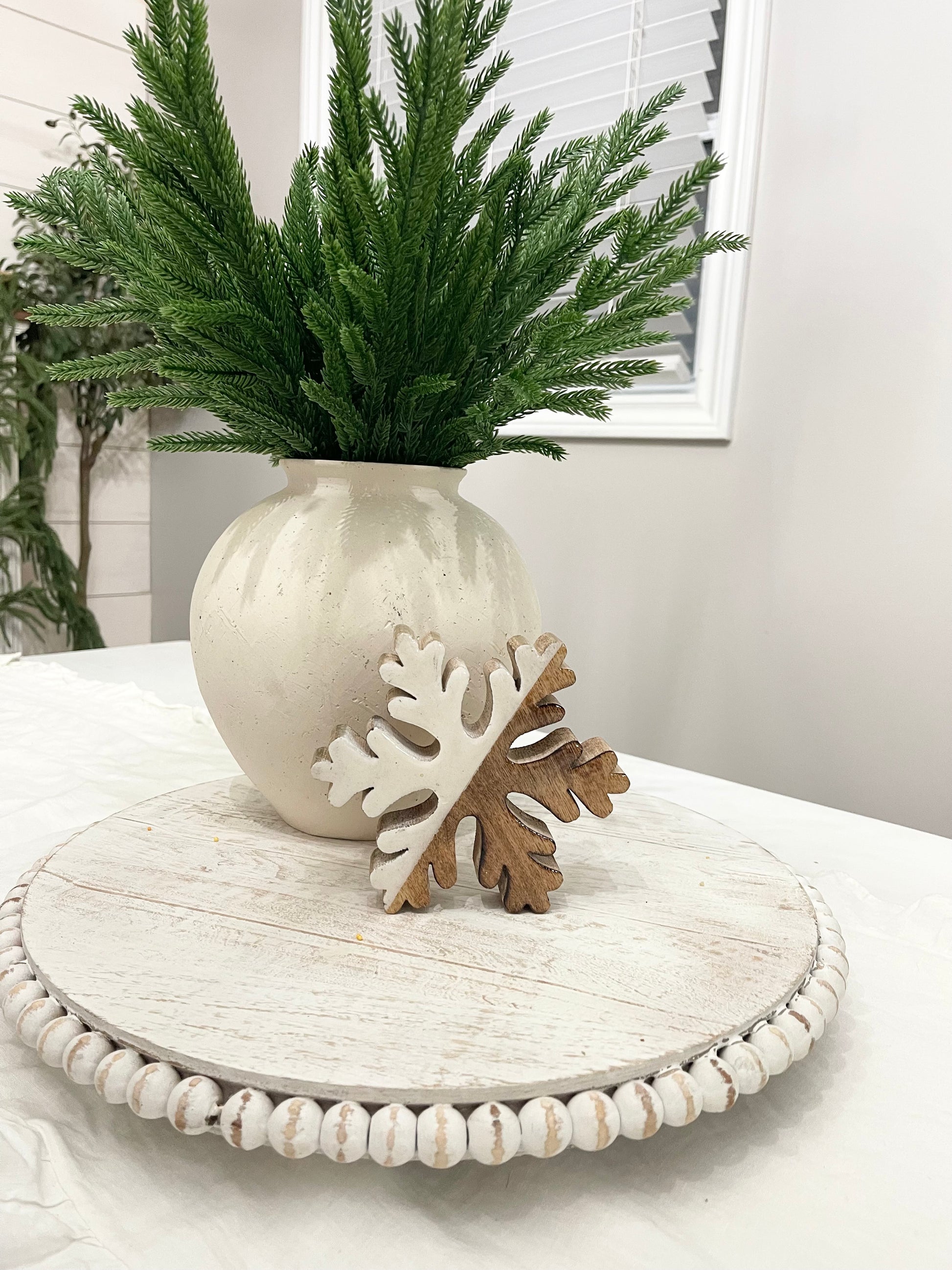 Wood Enamel Snowflake - The Scented Market     