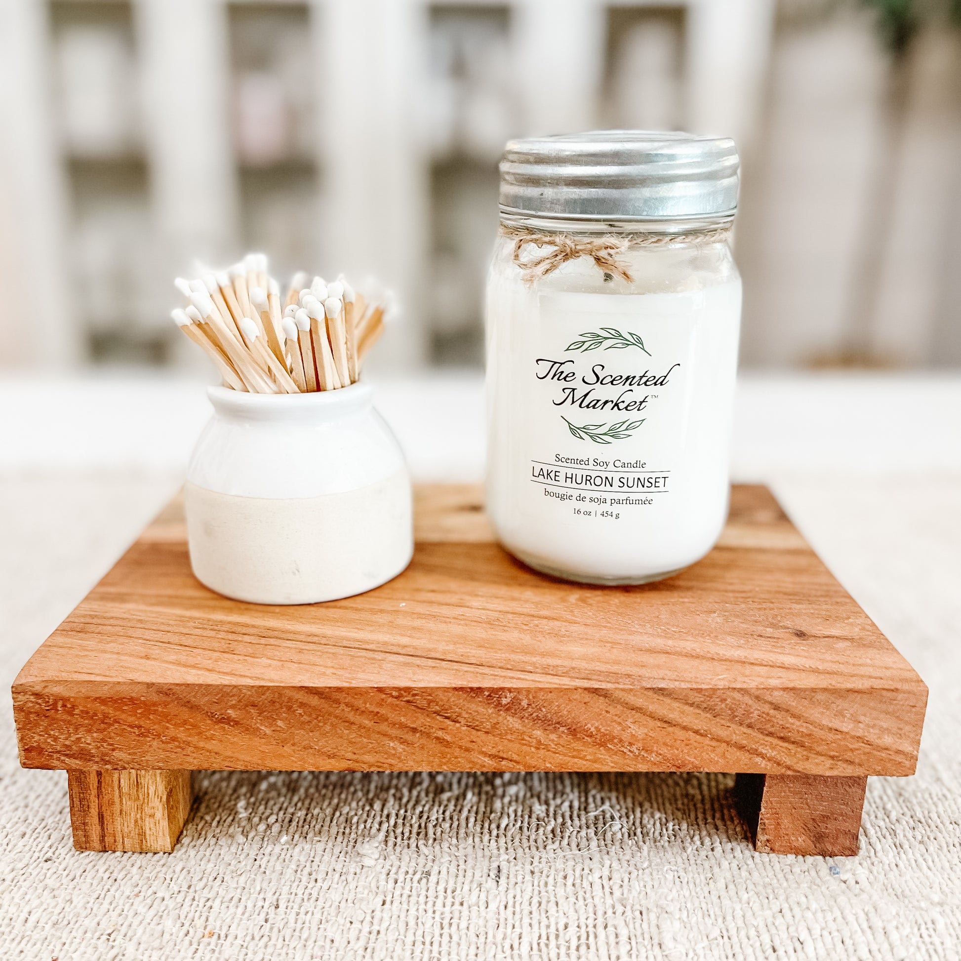 Wooden Candle Riser - Rectangular - The Scented Market     