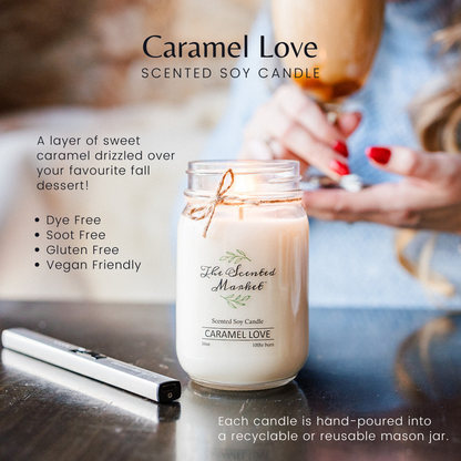 CREME CARAMEL Soy Wax Candle 16 oz - The Scented Market 