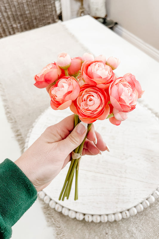 Faux Ranunculus Pink - The Scented Market 