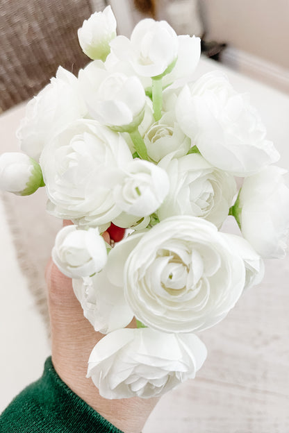 Faux Ranunculus White - The Scented Market 
