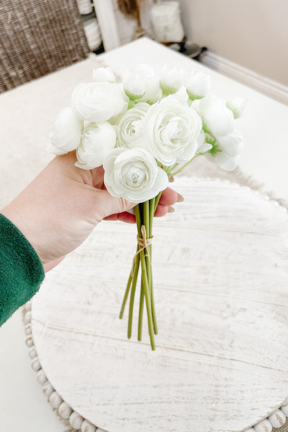Faux Ranunculus White - The Scented Market 
