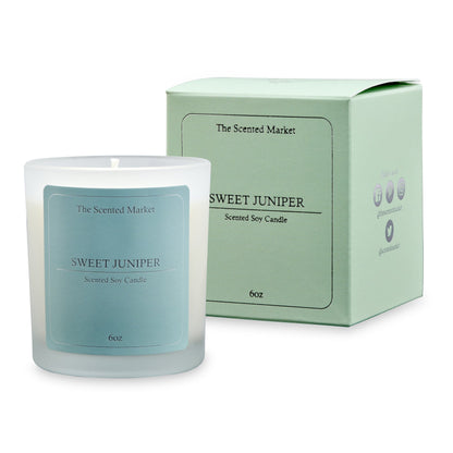 SWEET JUNIPER Soy Wax Candle 6 oz - The Scented Market 