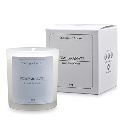 POMEGRANATE Soy Wax Candle 6 oz - The Scented Market 