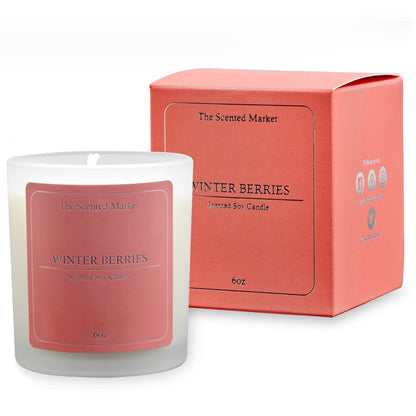 WINTER BERRIES Soy Wax Candle 6 oz - The Scented Market 