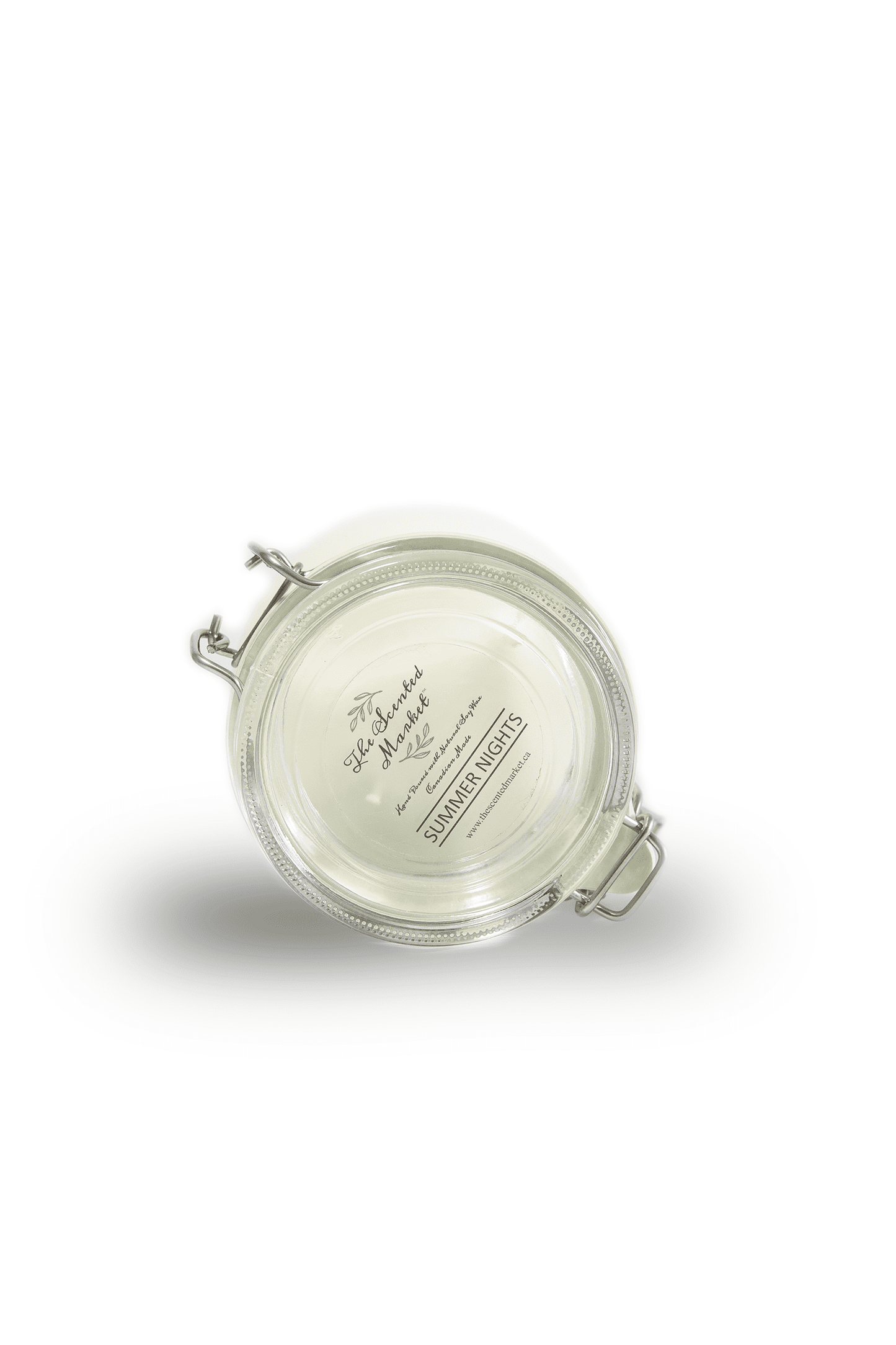 top down view of summer nights scented soy candle