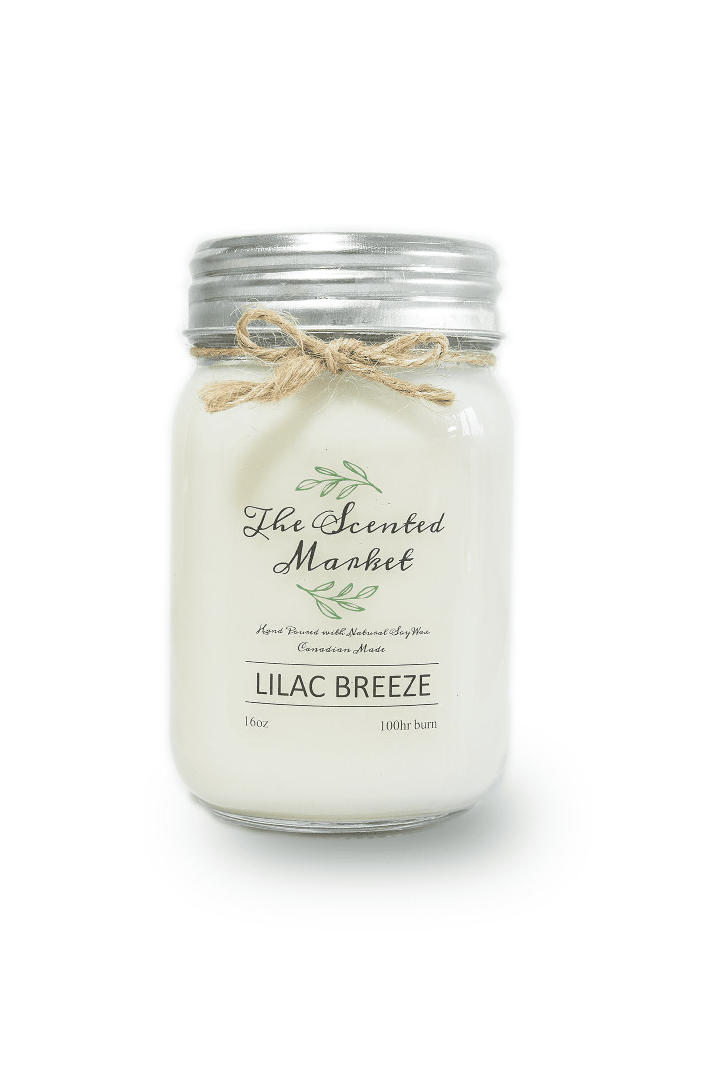 Spring Lilac Breeze 16 Ounce Scented Soy Wax Mason Jar Candle