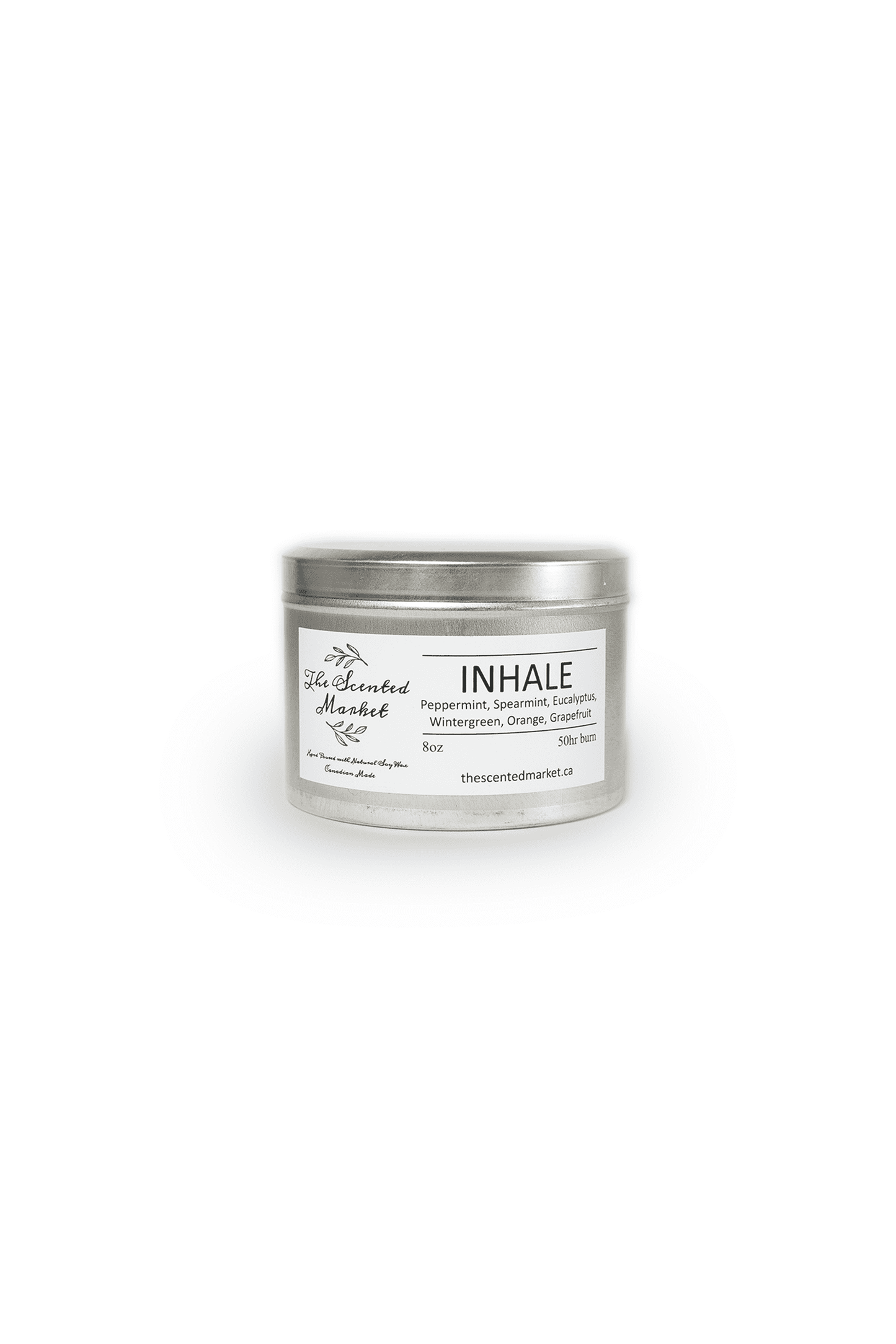 Inhale essential oil candle front view