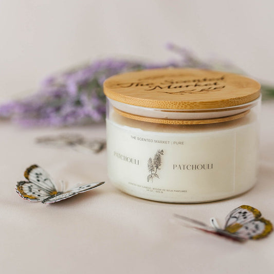 Pure PATCHOULI Soy Wax Candle 14 oz - The Scented Market 