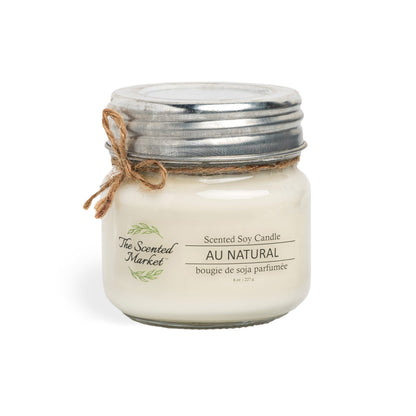 AU NATURAL / SCENT FREE Soy Wax Candle 8 oz - The Scented Market  Candles   