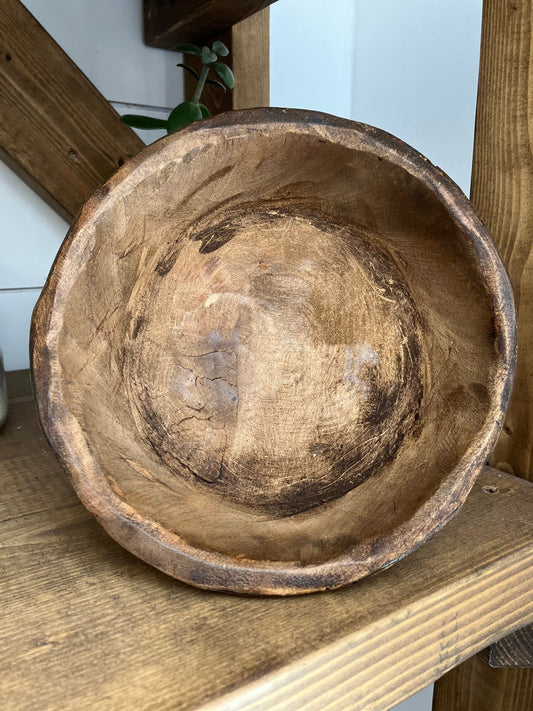 Brown Wood Circle Decorative Dough Bowl - The Scented Market  Decorative Bowls   